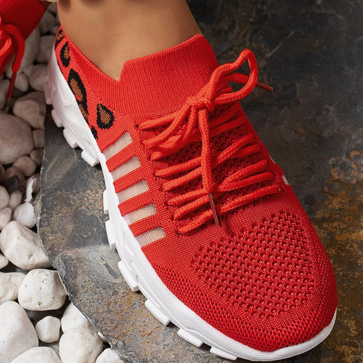 Dame Sporty Sneakers med fashionable dyremønster og åndbart overdel Stilla