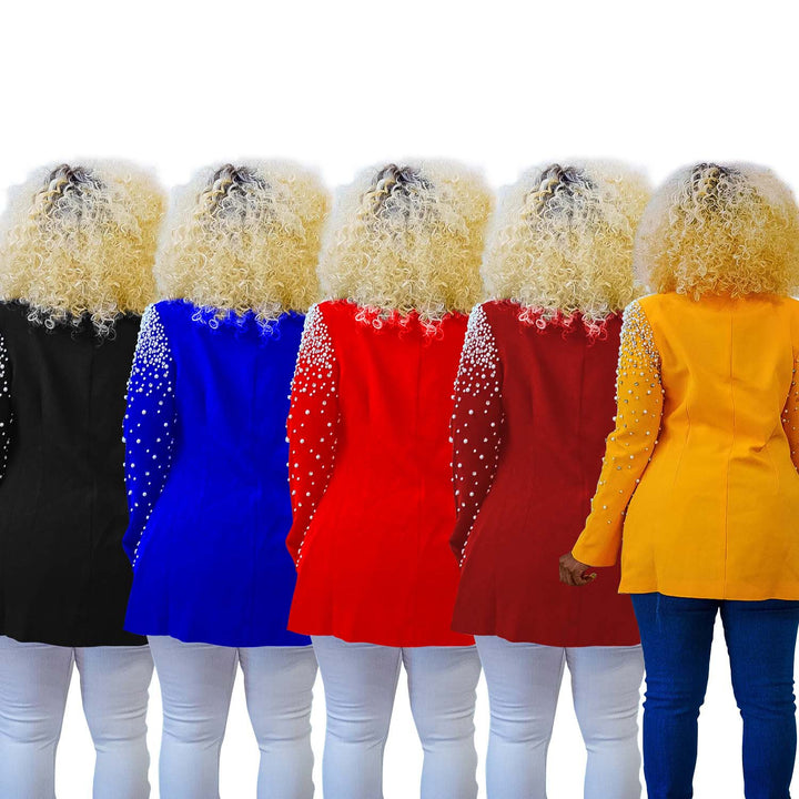 Dame Glamourøs Blazer med strassdekor og elegante detaljer Stilla