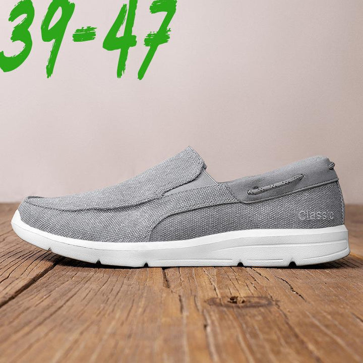 Herrer nan legerer Canvas-Slipper med elastisk indsats og stødabsorberende let sål Skovae