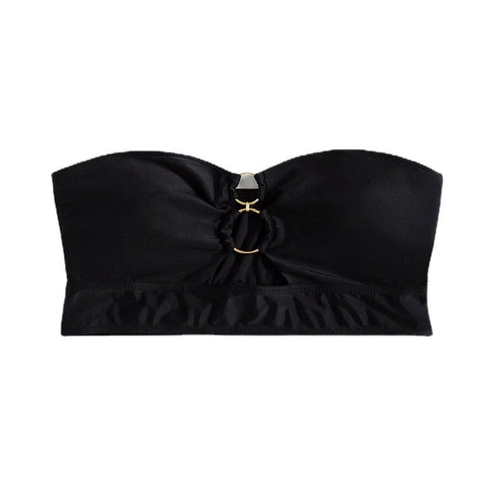 Dame Bandeau bikini top med raffineret ringdetalje Skovae