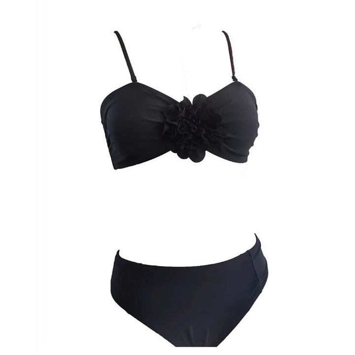 Dame bandeau bikini med blomstermotiver Skovae