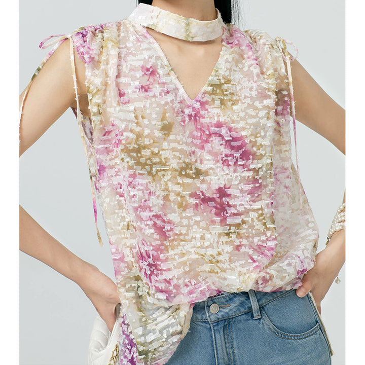 Dame romantisk bluse med fint strukturdesign og afslappet snit Stilla