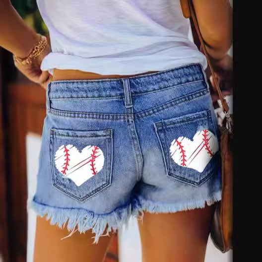 Dame shorts i ødelagt design Skovae
