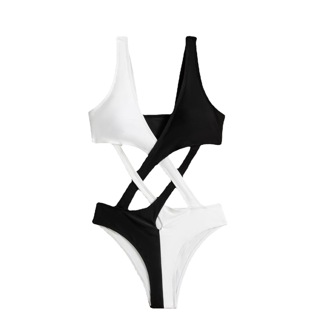 Dame badedragt med spændende criss-cross-design og dyb v-udskæring Stilla