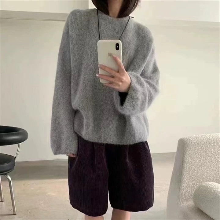 Kvinders fluffy sweater med oversized skæring lavet af mohair uld Stilla