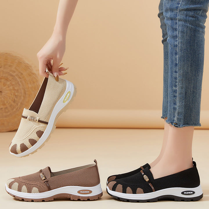 Dame fritidssneakers med åndbart mesh-overdel og skridsikker sål Stilla