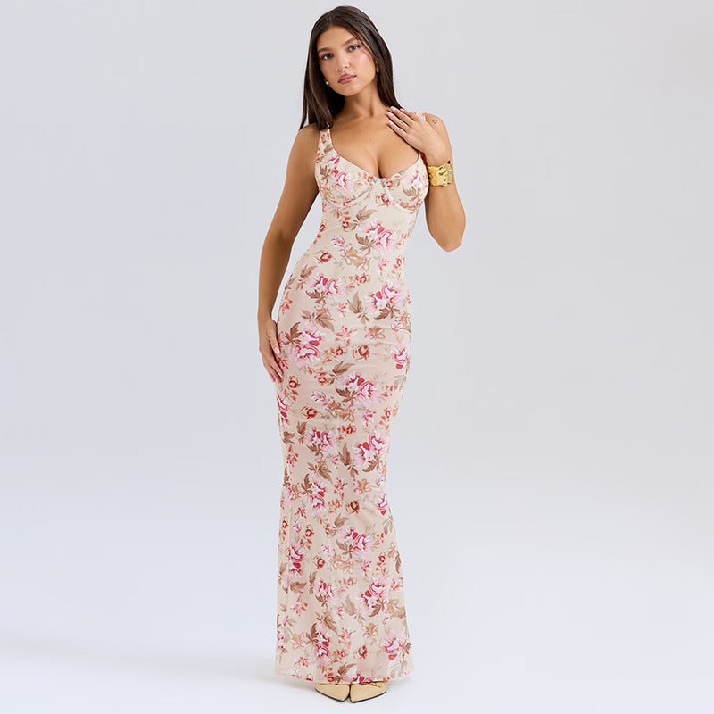 Dame Floral Slim Fit Aftenkjole Stilla