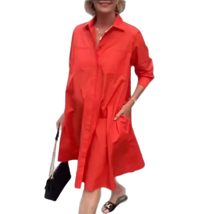 Dame skjortekjole med praktiske lommer og elegant snit Stilla