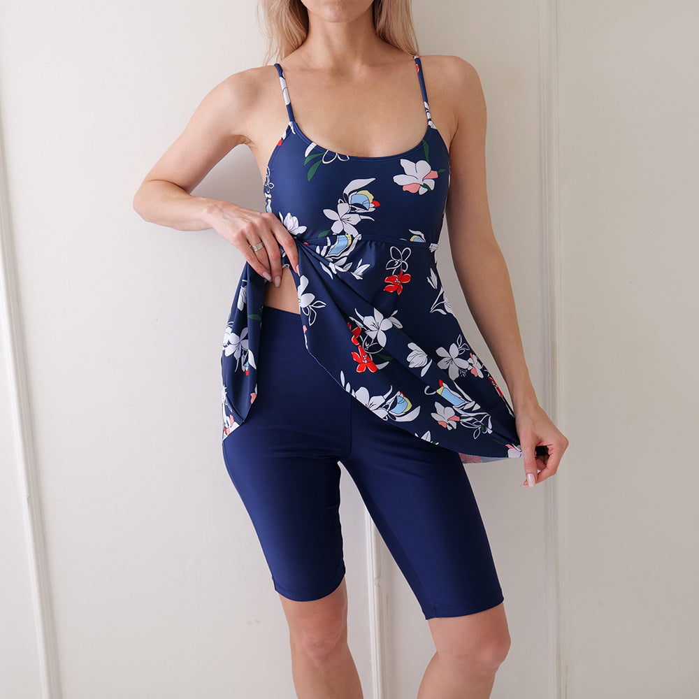 Dame blomster svømmebadedragt og shorts sæt Stilla