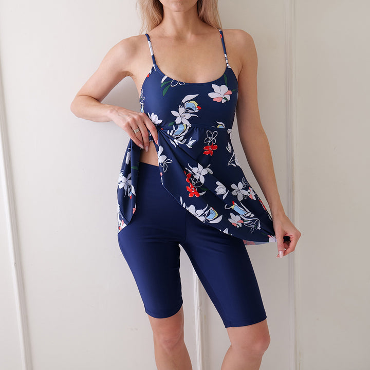 Dame blomster svømmebadedragt og shorts sæt Stilla