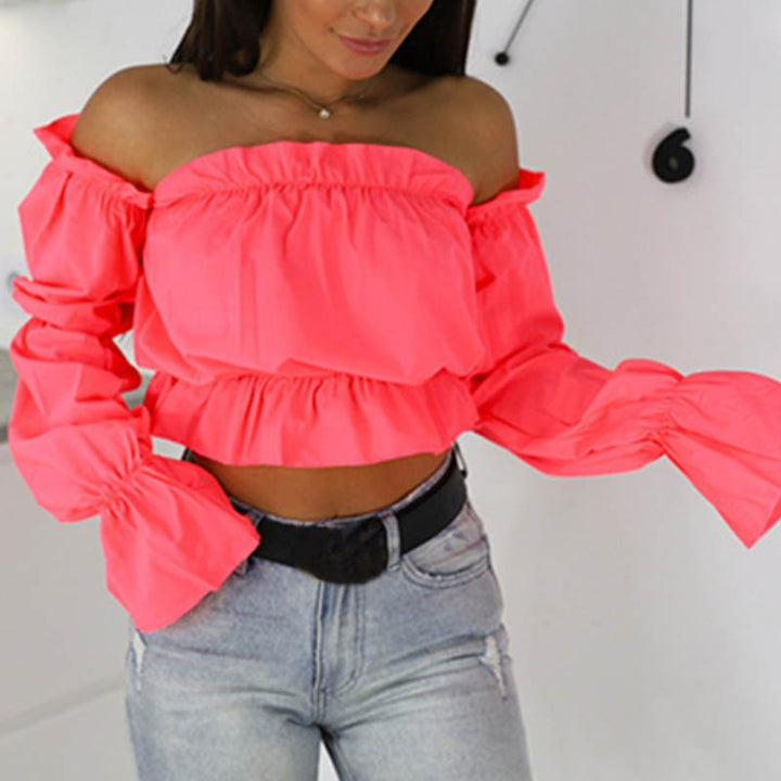 Dame Off-Shoulder Bluse med Rüschendetails Skovae