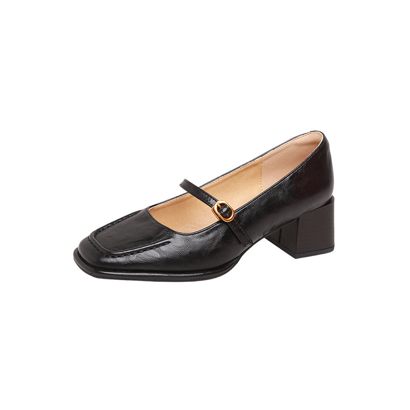 Dame Mary Jane Pumps med elegant blokhæl og moderne rem Stilla