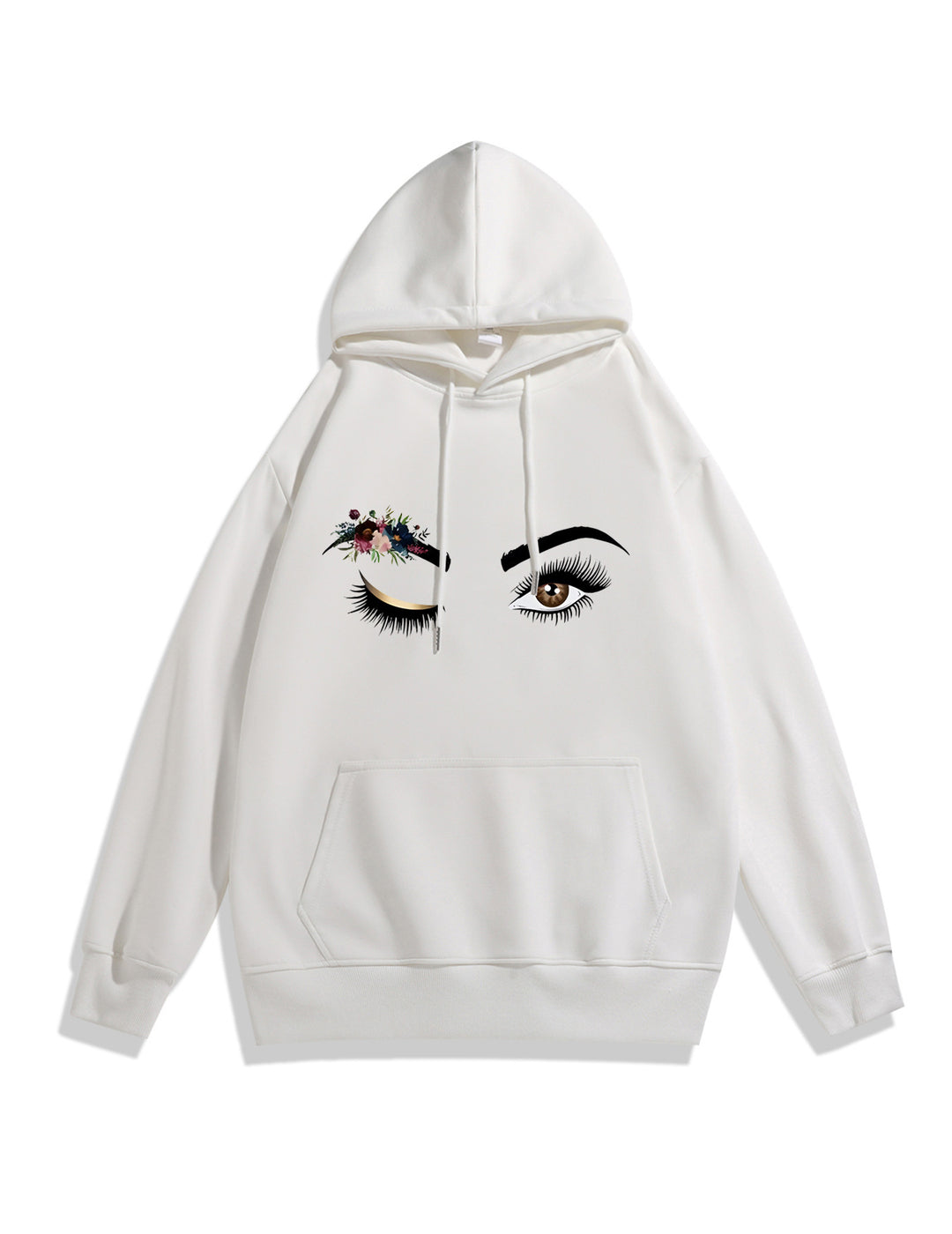Dame Hoodie med Kreativt Øje Motiv Skovae
