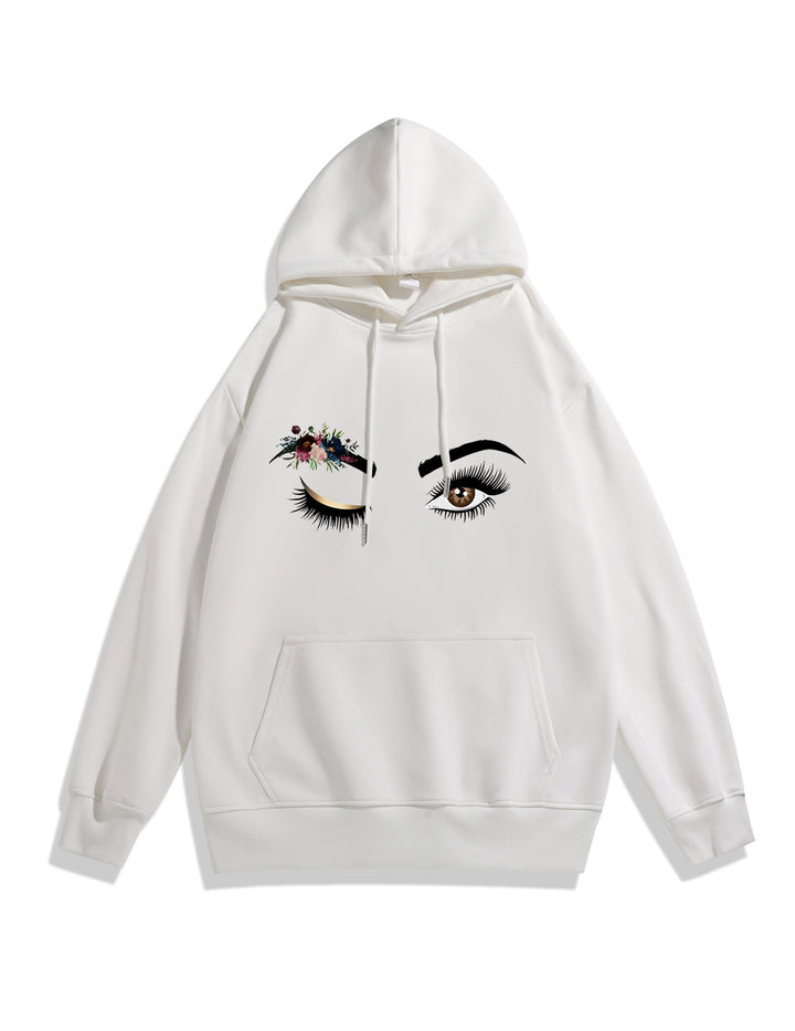 Dame Hoodie med Kreativt Øje Motiv Skovae