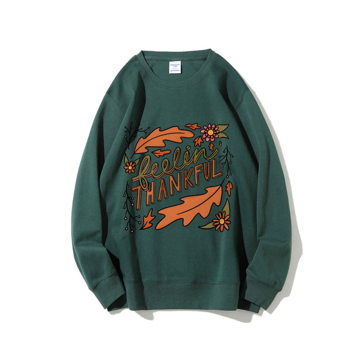 Kvinders sweatshirt med farverigt efterårsdesign og inspirerende tekst Stilla