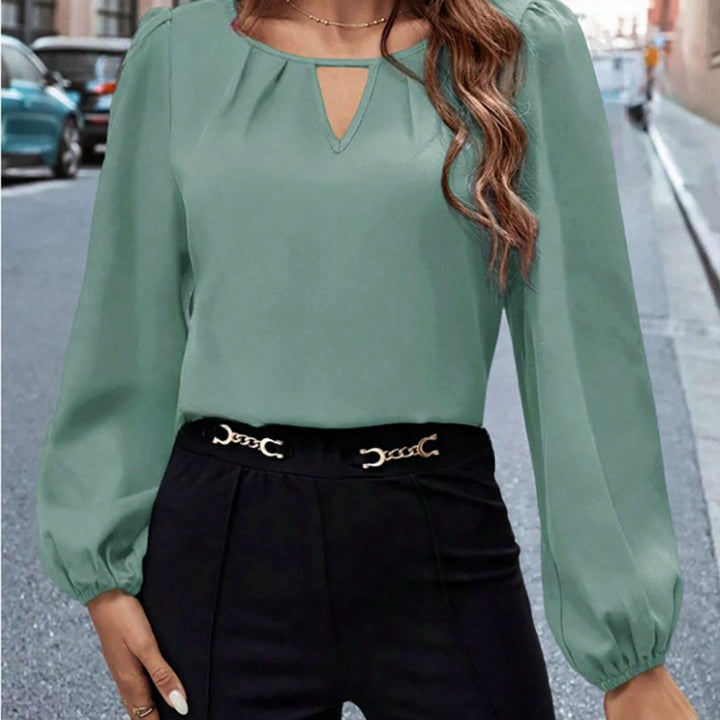 Dame Elegant bluse top med puffærmer Stilla