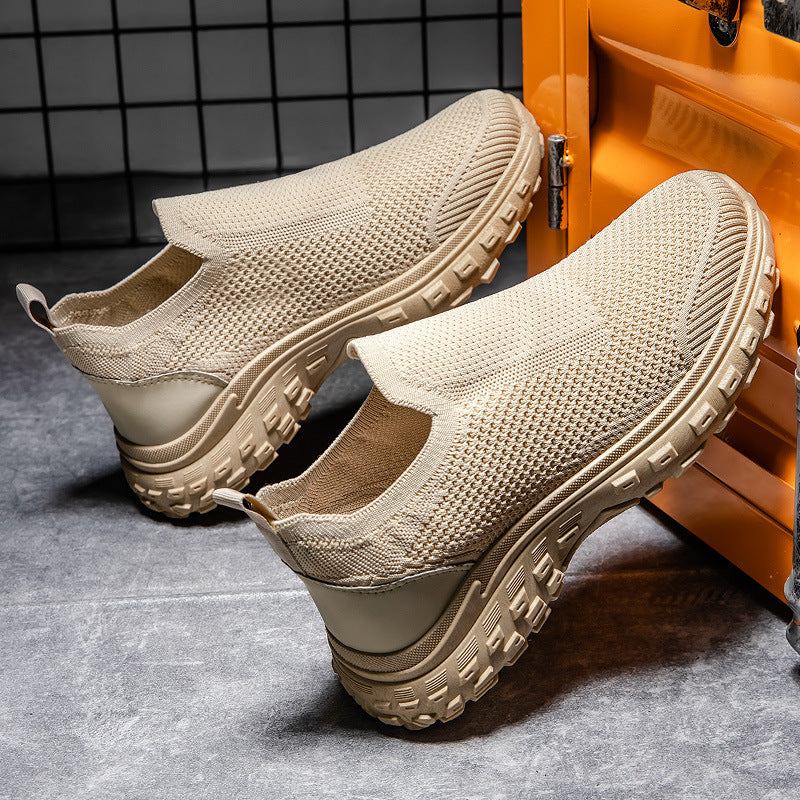 Dame Slip-On Sneakers med åndbart strikkens overflade og skridsikker sål Stilla