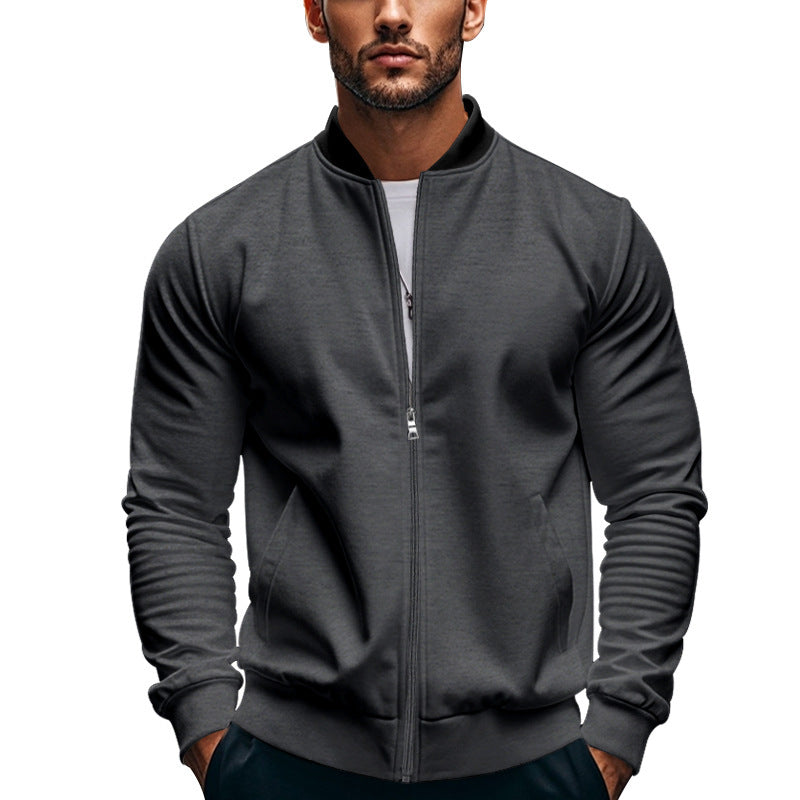 Herre nan moderne bomber i minimal stil med ståkrave, elastisk afslutningsbånd og funktionelle stiklommer Skovae