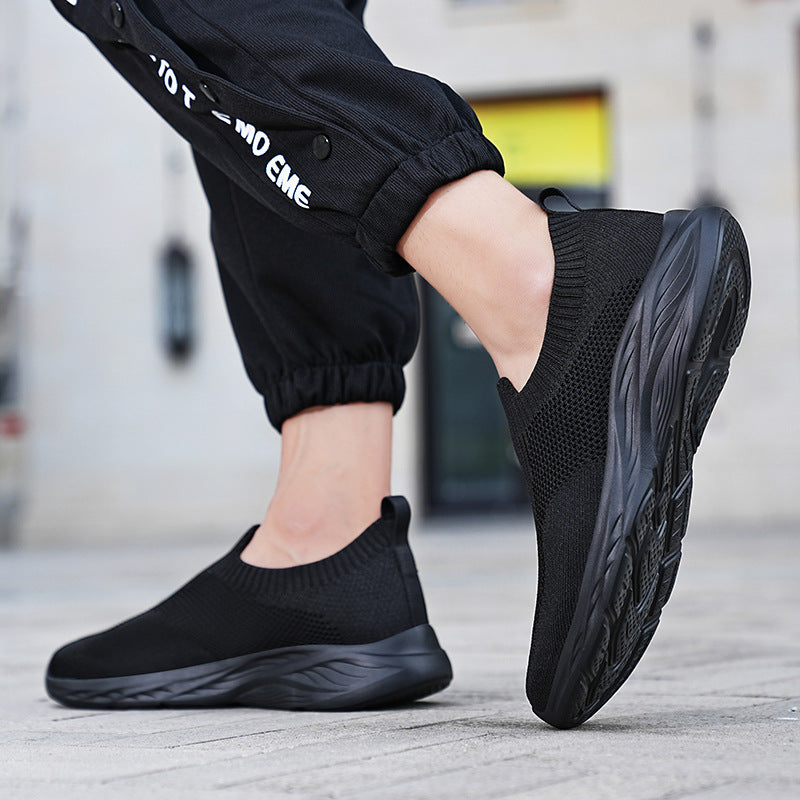 Unisex nan elastisk strik-sneakersko med ergonomisk dæmpningssål og hælsløjfe Skovae