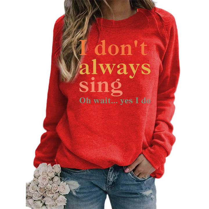 Dame sweatshirt med kreativt slogan og komfortabel pasform Stilla