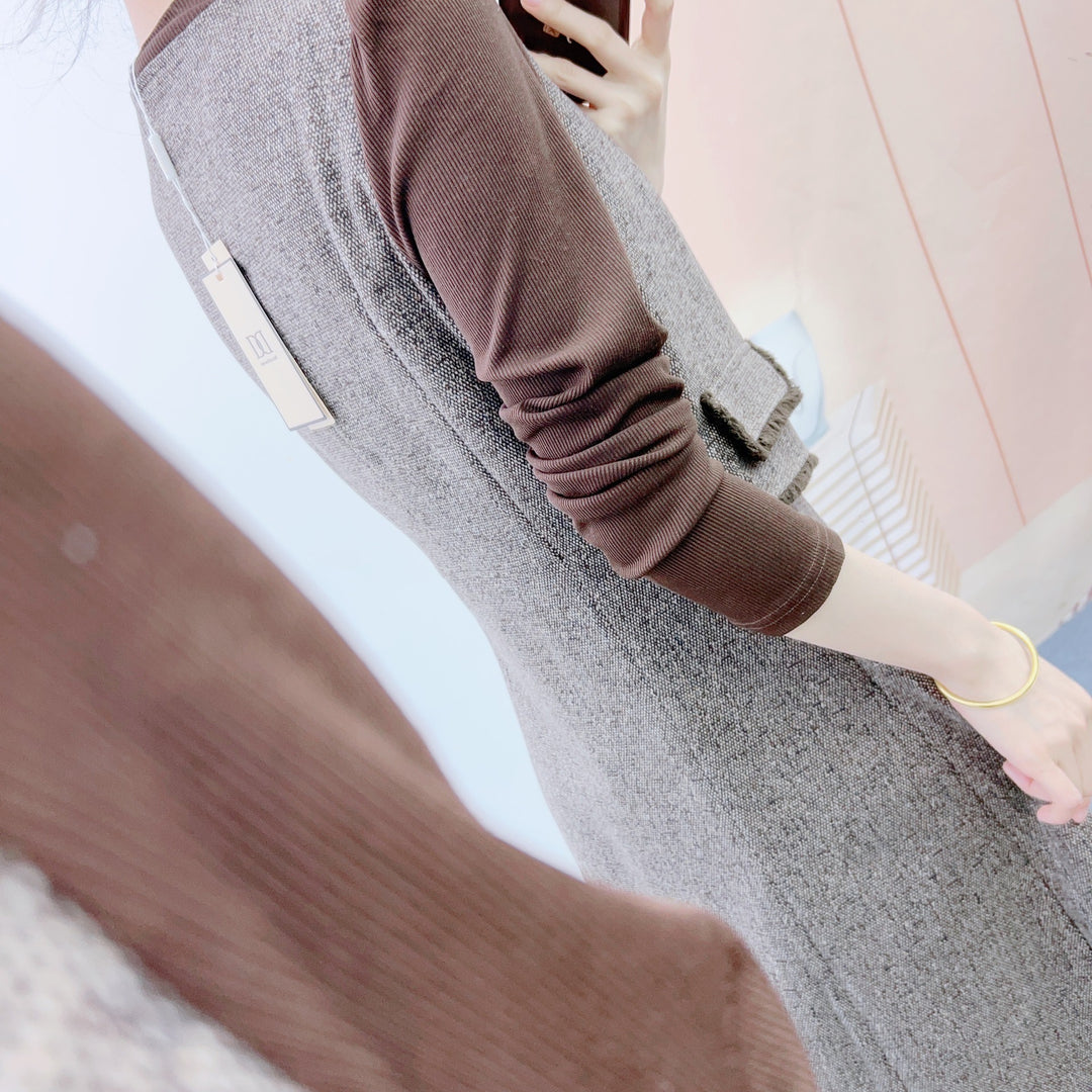 Dame Struktureret Tweed Vest med elegant Nederdel Stilla