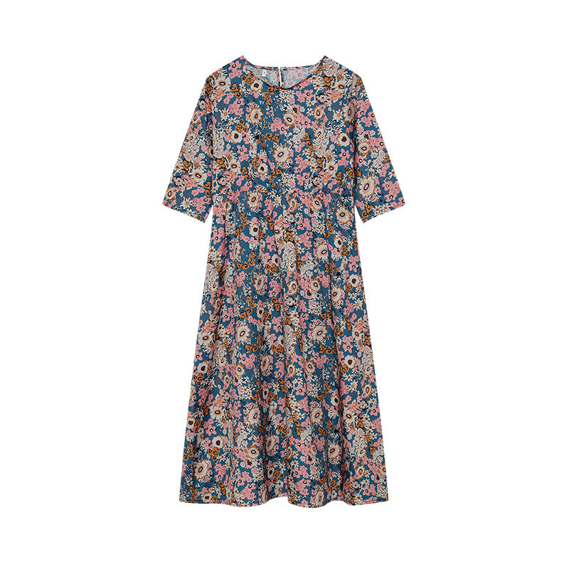 Dame Flydende Floral Midikjole Stilla