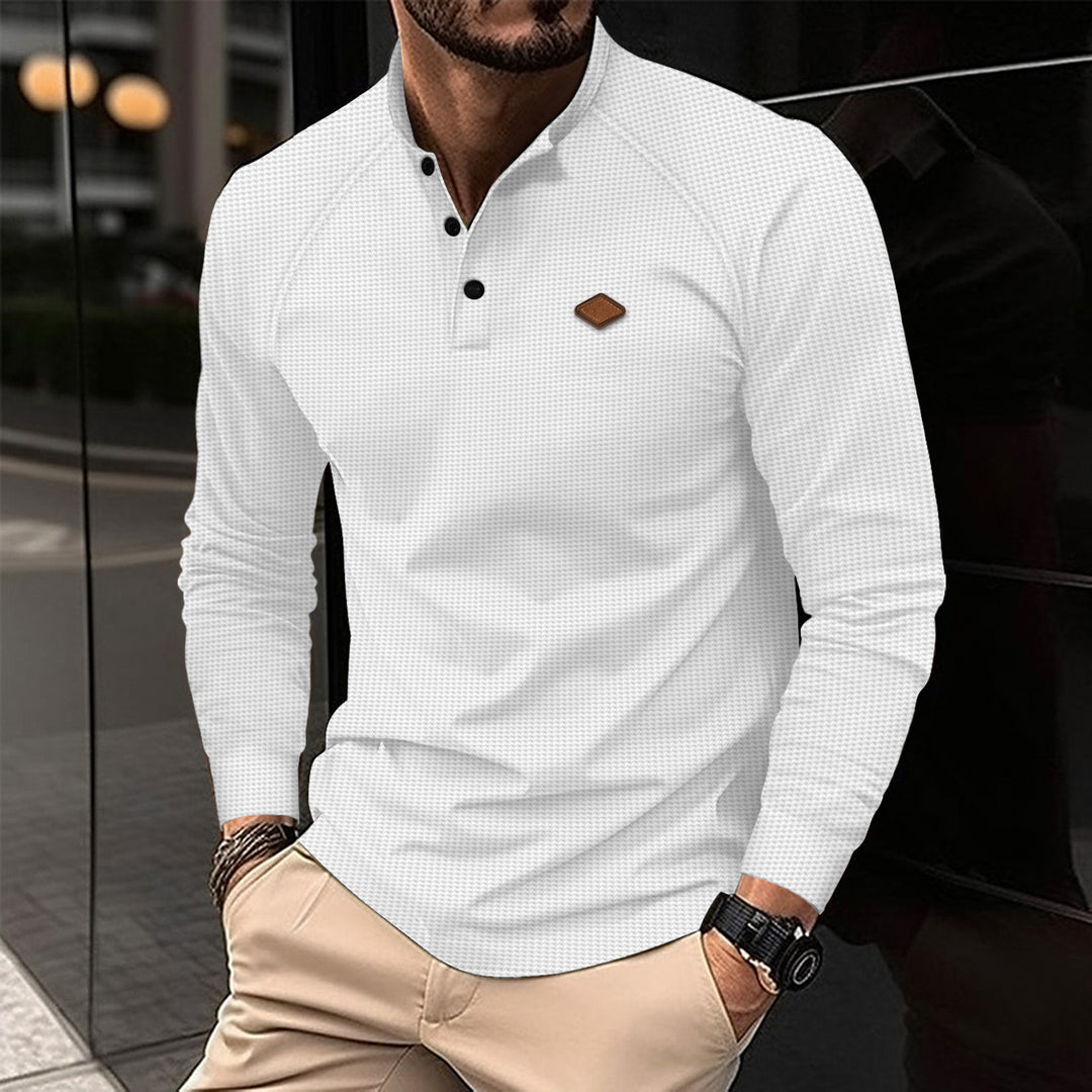 Herrer langærmet polo skjorte med moderne design og åndbare egenskaber Stilla