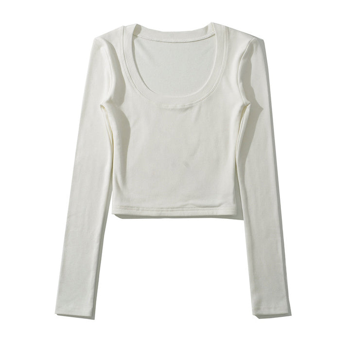 Dame Crop-Top med bred rund halsudskæring lavet af åndbart materiale Stilla