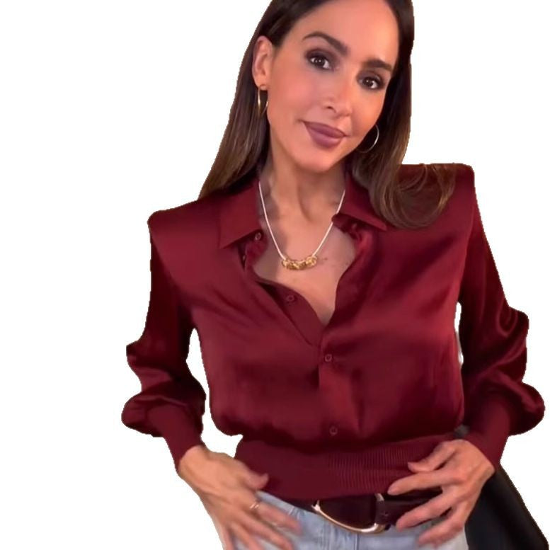 Dame Satin Bluse Stilla