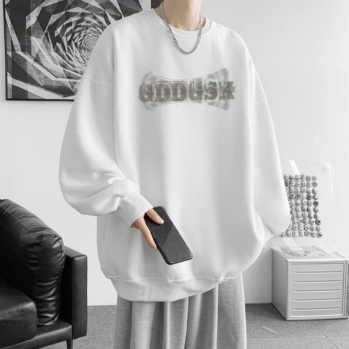 Herre afslappet oversized sweatshirt med kreativt grafisk design Stilla 1749722358
