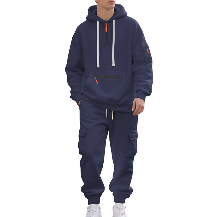 Herrer sporty hoodie sæt med funktionelle lommer og åndbare egenskaber Stilla