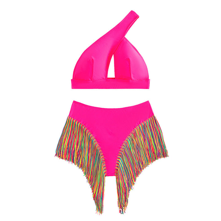 Dame En-sidet Bikini med frynset kant Skovae