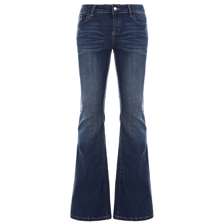 Dame Flared Jeans med høj talje og klassiske denim-effekter Skovae