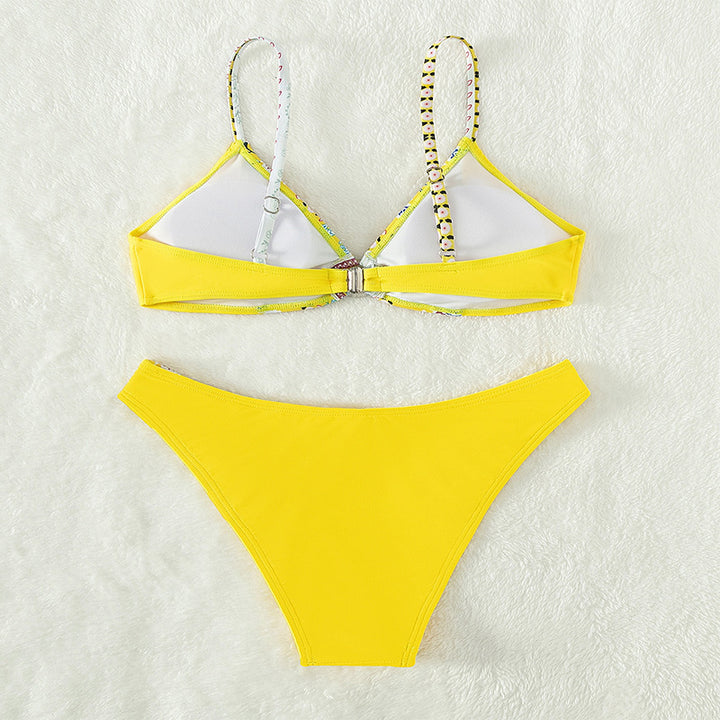 Dame Bikini-sæt med blomstret design og højskåret trusse Skovae