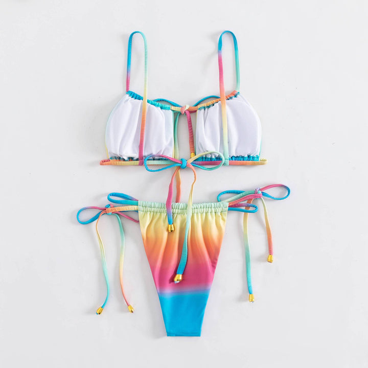 Dame Triangel-Bikini-Sæt med moderigtig Ombre-effekt og justerbare stropper Stilla