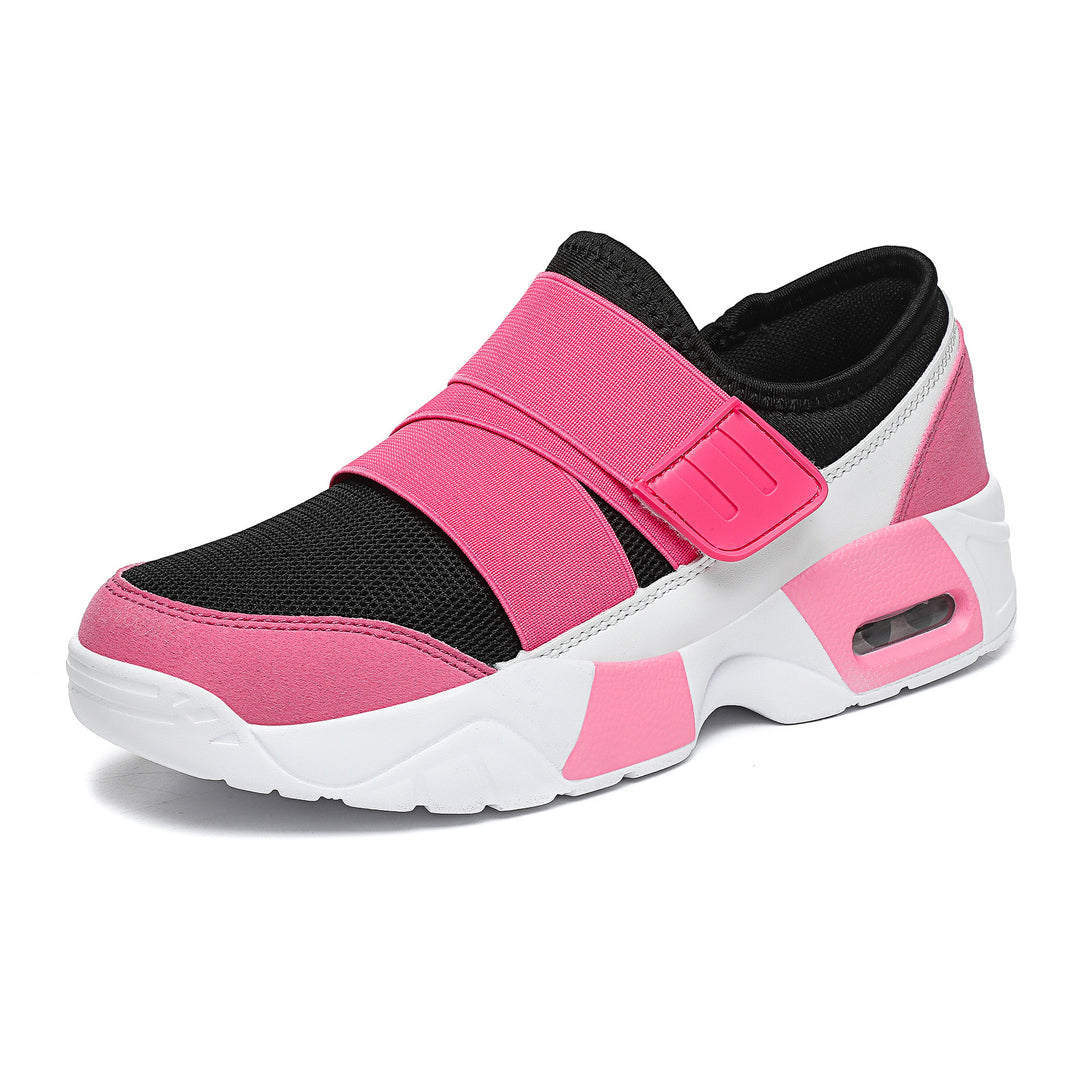 Dame nan Slip-on sneakers med bred elastisk rem, åndbart mesh og formet dæmpningssåle Skovae