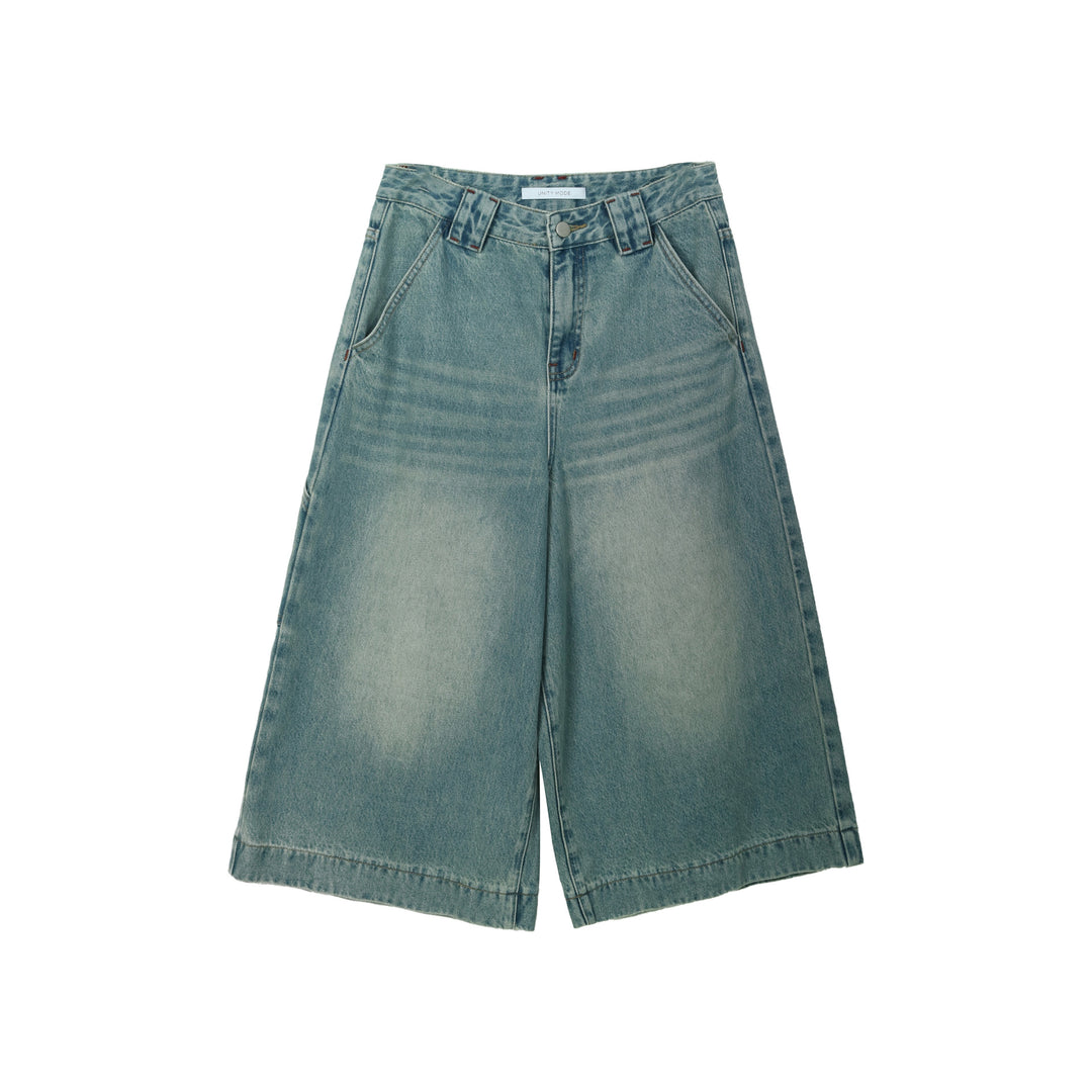 Dame løstsiddende ærmeløs top med knapdetaljer og afslappede jeansshorts Stilla