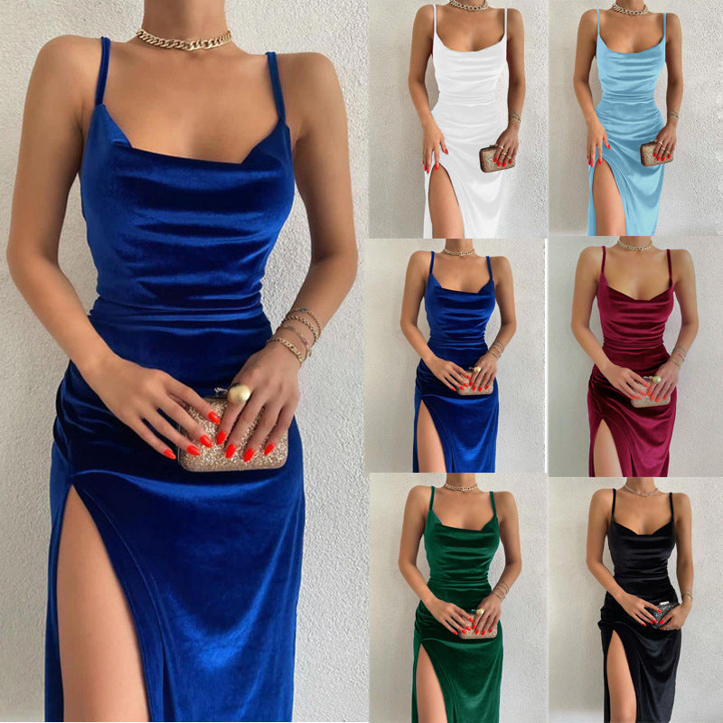 Dame iriserende Slip-Midi-kjole Stilla