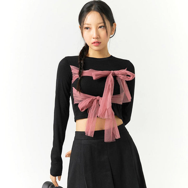 Femme Langærmet Nyhed Slips-Front Top Stilla