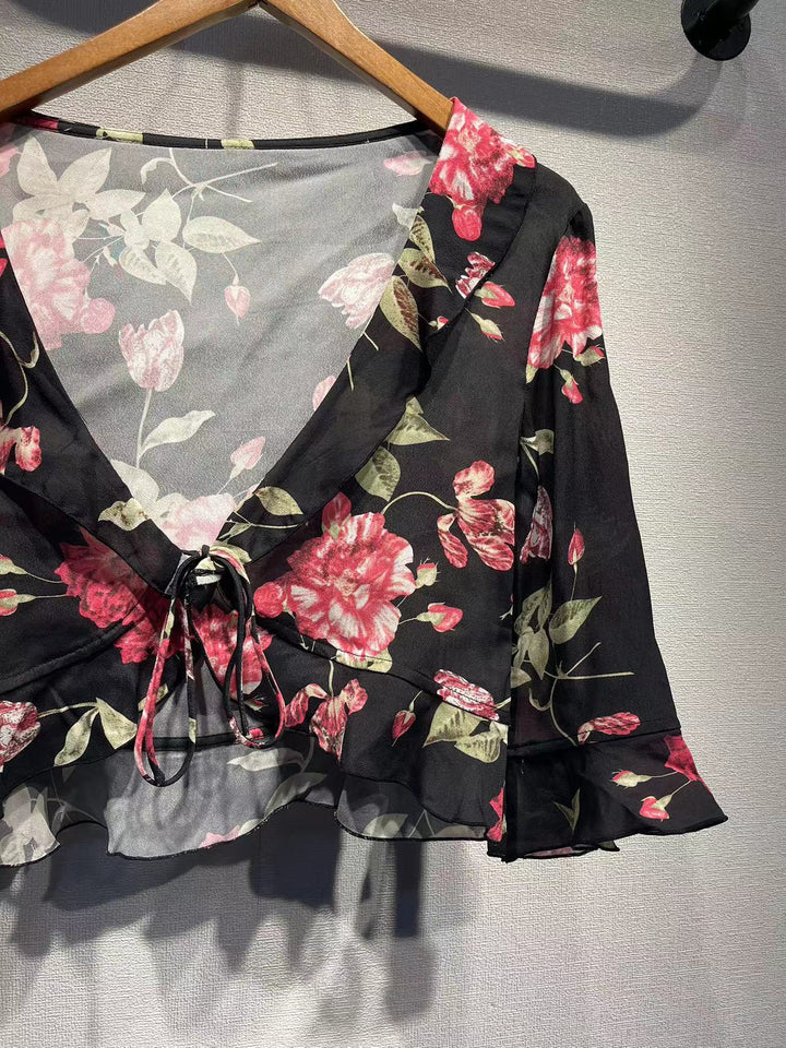 Dame sommerkjole med floralt design og blødt stof Stilla