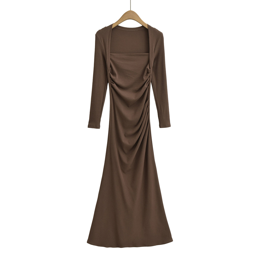 Dame Figurtilpasset Maxikjole med elegant Drapé-design Stilla