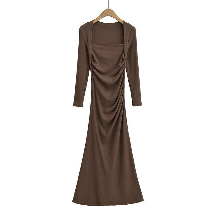 Dame Figurtilpasset Maxikjole med elegant Drapé-design Stilla