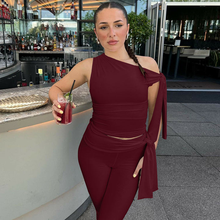 Dame Ensidig Jumpsuit med eksklusive Draperinger Skovae