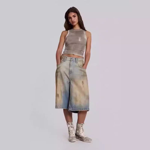 Dame Ødelagte Løse Jeans-Culotte Stilla