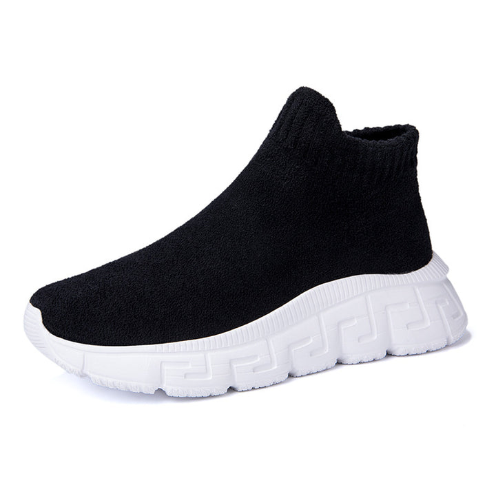 Dame nan hyggelige Sok-Sneaker i teddy-velour med elastisk skaft og stødabsorberende profilsål Skovae