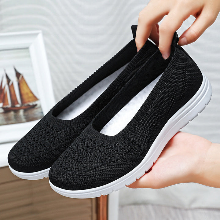 Dame Behagelige Strikkeslippers med fleksibel sål og åndbart overmateriale Stilla