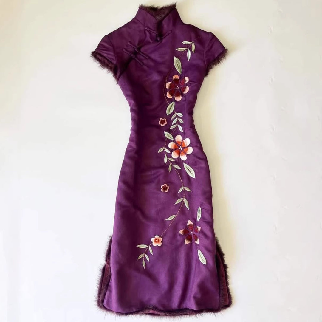 Dame Elegant broderet chiffonkjole Skovae