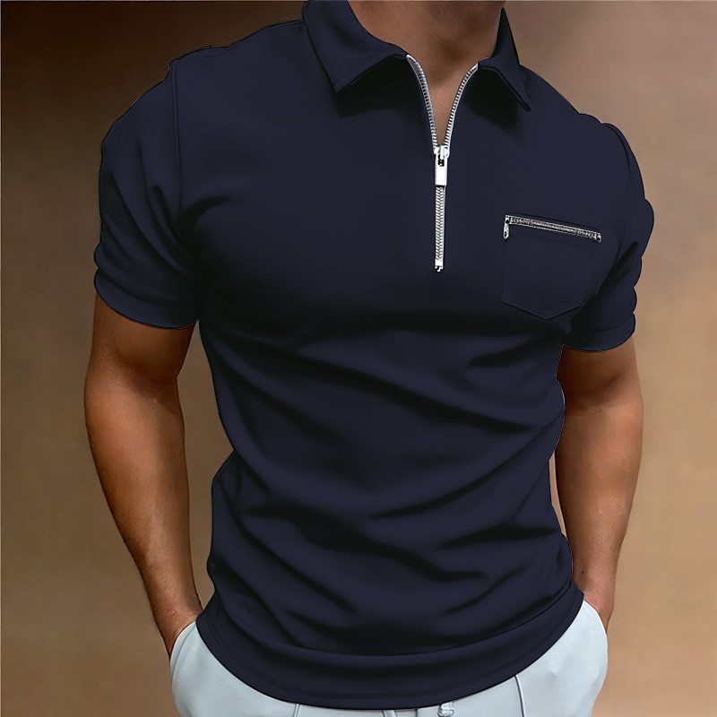 Herre Poloshirt med moderne lynlås og praktisk brystlomme Stilla