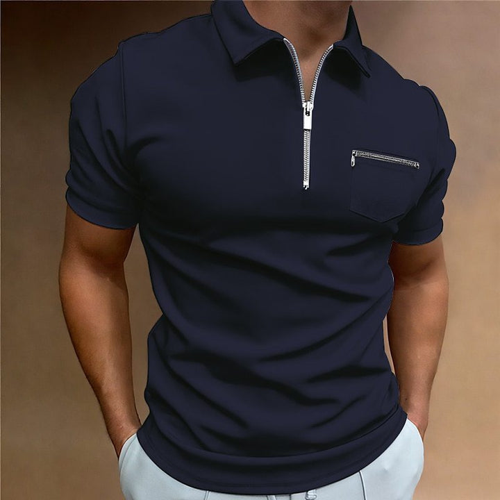 Herre Poloshirt med moderne lynlås og praktisk brystlomme Stilla