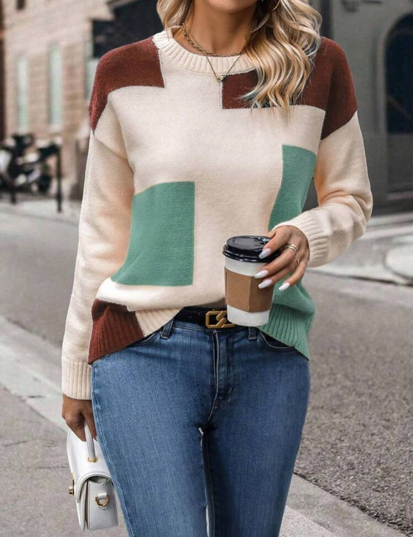Kvindernes stilfulde sweater med geometrisk mønster og trendy snit Stilla
